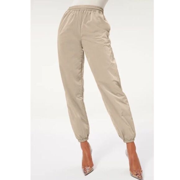 NWT good american the essential nylon brindle shimmer track pants joggers - Picture 1 of 5